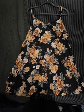 Black Floral Slip Dress